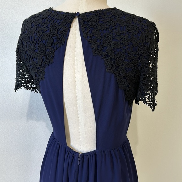 Pins and Needles Navy Blue and Black Lace Caplet Dress - M - Picture 5 of 10